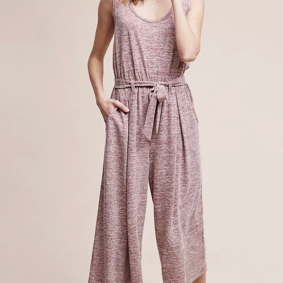 Anthropologie Saturday Sunday Saunter Wide Leg Jumpsuit S Maroon Red - Picture 2 of 7